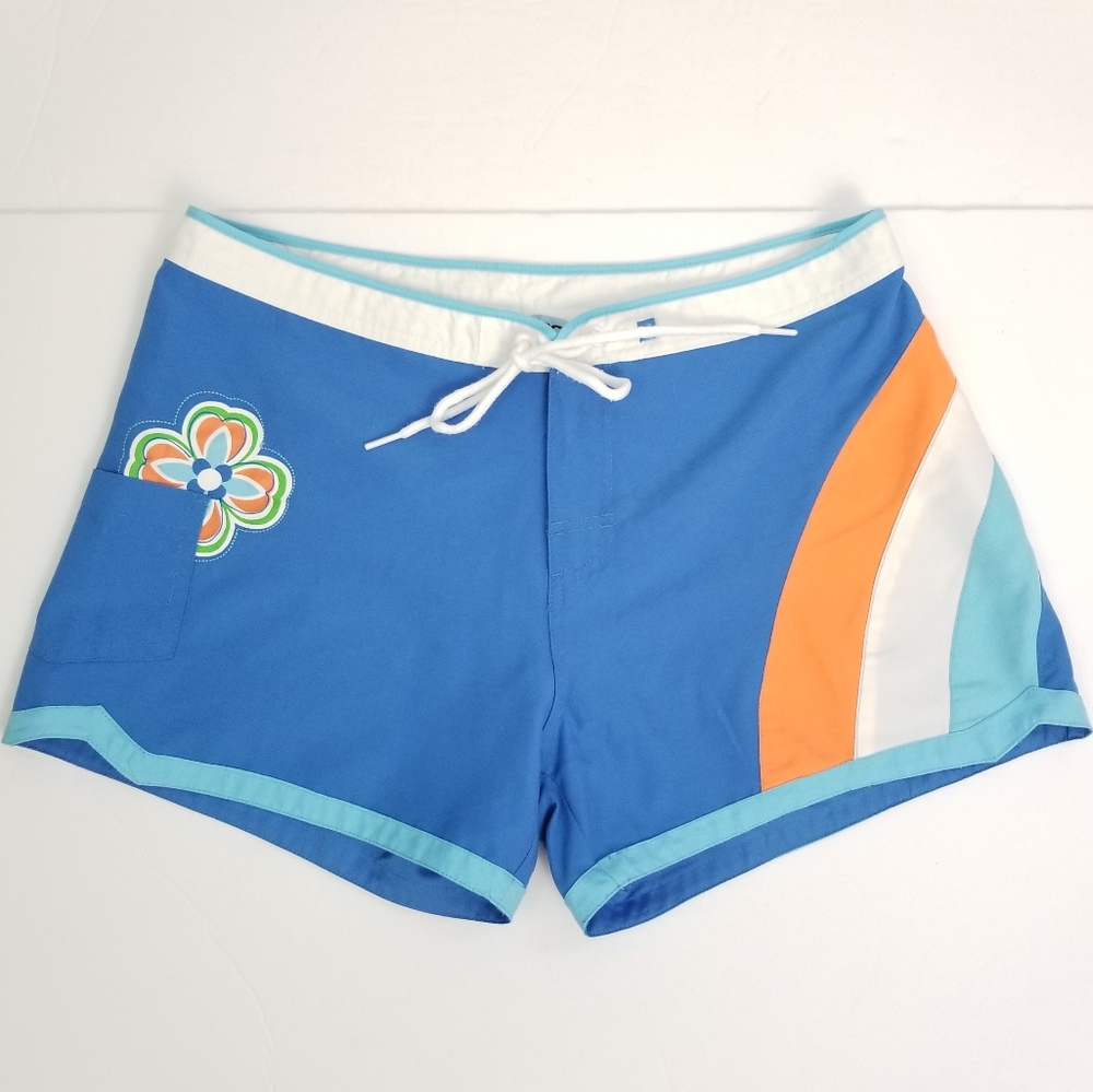 Tag Rider M Blue Microfiber Board Shorts Surf Swim